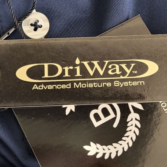 Byron Nelson Dri Way Polo Golf Shirt Mens Navy Sz M Short Sleeve Performance NWT - Picture 11 of 16